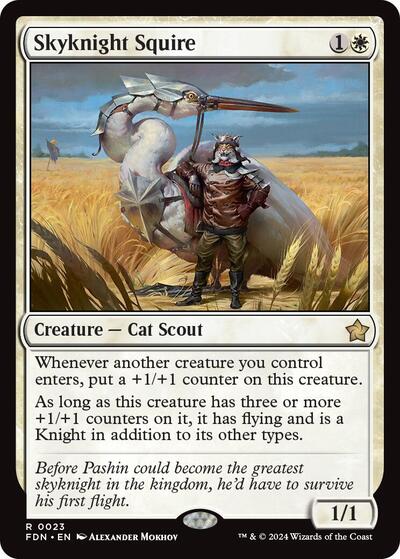 Skyknight Squire (FDN) #23 Rare (Foil Lightly Played) Foundations Magic: The Gathering: 2024
