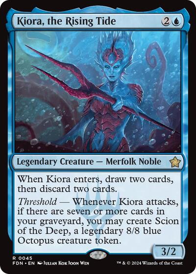 Kiora the Rising Tide (FDN) #45 Rare (Near Mint) Foundations Magic: The Gathering: 2024