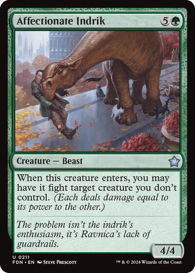 Affectionate Indrik (FDN) #211 Uncommon Foundations Magic: The Gathering: 2024