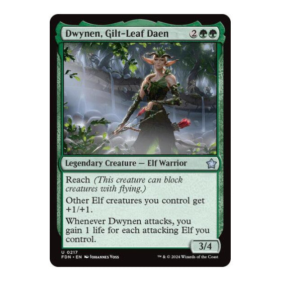 Dwynen Gilt Leaf Daen (FDN) #217 Uncommon (Lightly Played) Foundations Magic: The Gathering: 2024
