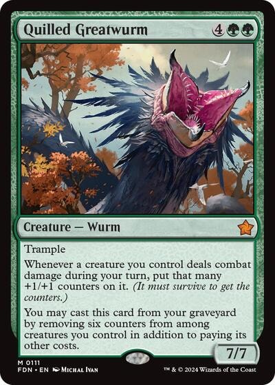 Quilled Greatwurm (FDN) #111 Mythic Rare (Near Mint) Foundations Magic: The Gathering: 2024