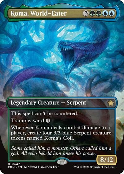Koma World Eater Borderless (FDN) #347 Rare (Near Mint) Foundations Magic: The Gathering: 2024