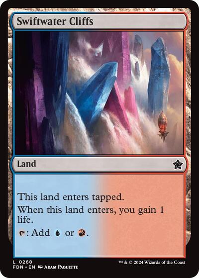 Swiftwater Cliffs (FDN) #268 Land (Lightly Played) Foundations Magic: The Gathering: 2024