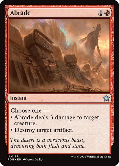 Abrade (FDN) #188 Uncommon (Lightly Played) Foundations Magic: The Gathering: 2024