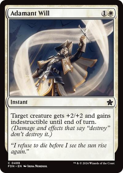 Adamant Will (FDN) #488 Common (Lightly Played) Foundations Magic: The Gathering: 2024