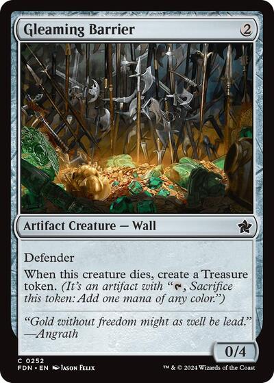 Gleaming Barrier (FDN) #252 Common (Lightly Played) Foundations Magic: The Gathering: 2024