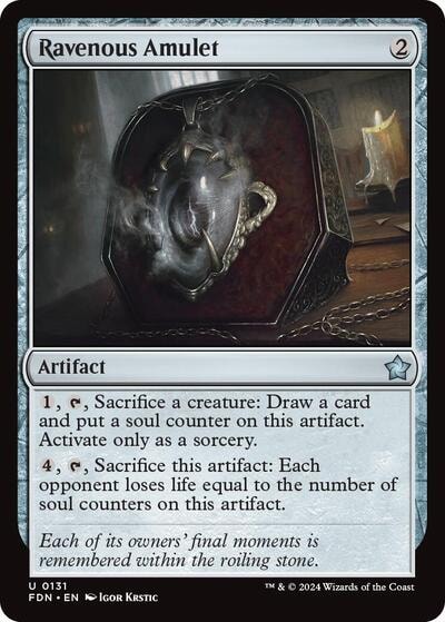 Ravenous Amulet (FDN) #131 Uncommon (Lightly Played) Foundations Magic: The Gathering: 2024