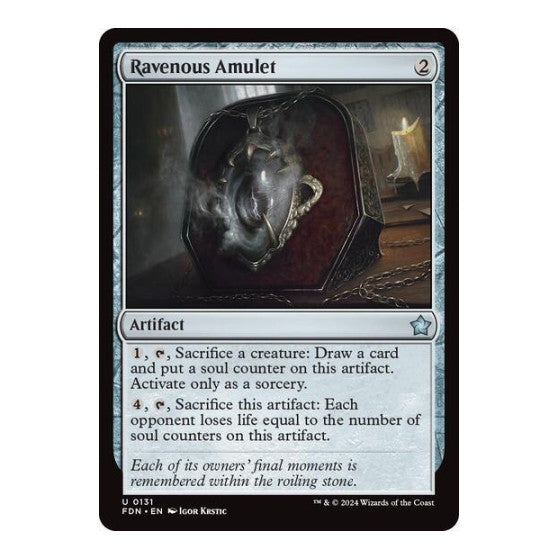 Ravenous Amulet (FDN) #131 Uncommon (Lightly Played) Foundations Magic: The Gathering: 2024