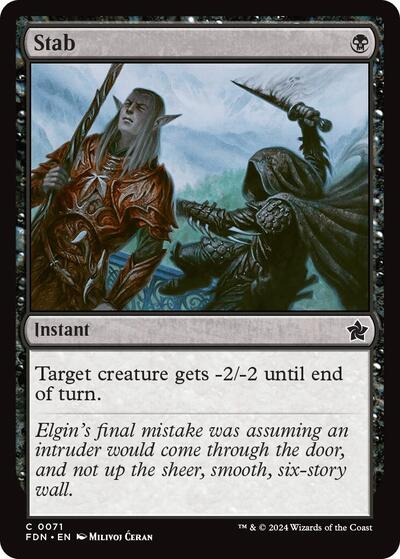 Stab (FDN) #71 Common (Lightly Played) Foundations Magic: The Gathering: 2024