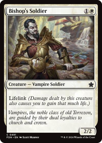 Bishops Soldier (FDN) #491 Common (Lightly Played) Foundations Magic: The Gathering: 2024