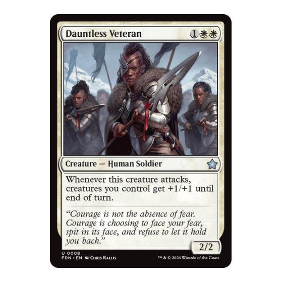 Dauntless Veteran (FDN) #8 Uncommon (Foil Lightly Played) Foundations Magic: The Gathering: 2024