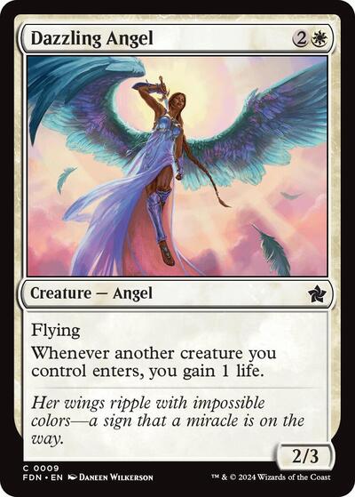 Dazzling Angel 0009 (FDN) #9 Common (Lightly Played) Foundations Magic: The Gathering: 2024