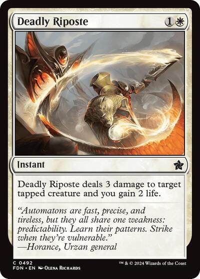 Deadly Riposte (FDN) #492 Common (Lightly Played) Foundations Magic: The Gathering: 2024