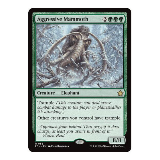 Aggressive Mammoth (FDN) #551 Rare (Near Mint) Foundations Magic: The Gathering: 2024