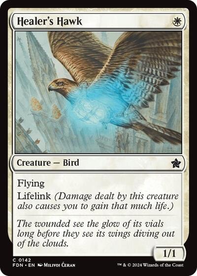 Healers Hawk 0142 (FDN) #142 Common (Lightly Played) Foundations Magic: The Gathering: 2024
