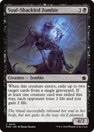 Soul Shackled Zombie (FDN) #70 Common (Lightly Played) Foundations Magic: 2024