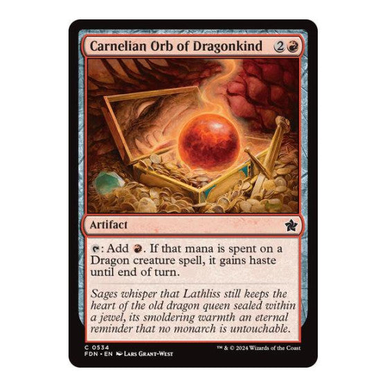 Carnelian Orb of Dragonkind (0534) (FDN) #534 Common (Lightly Played) Foundations Magic: The Gathering: 2024