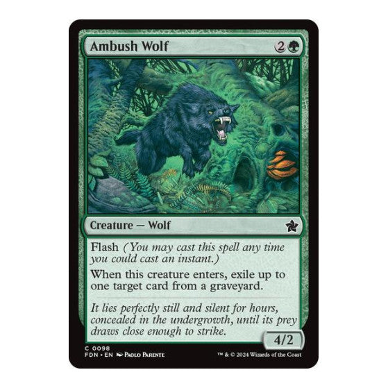 Ambush Wolf (FDN) #98 Common (Lightly Played) Foundations Magic: The Gathering: 2024