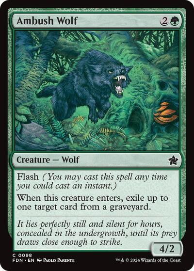 Ambush Wolf (FDN) #98 Common (Lightly Played) Foundations Magic: 2024