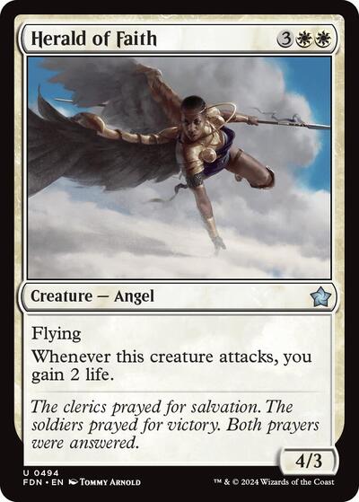 Herald of Faith 0494 (FDN) #494 Uncommon (Lightly Played) Foundations Magic: The Gathering: 2024