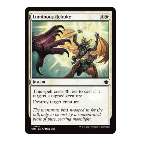 Luminous Rebuke (FDN) #20 Common (Lightly Played) Foundations Magic: The Gathering: 2024