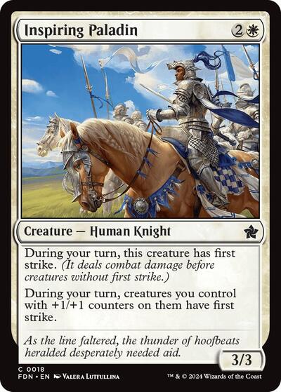 Inspiring Paladin (FDN) #18 Common (Lightly Played) Foundations Magic: The Gathering: 2024