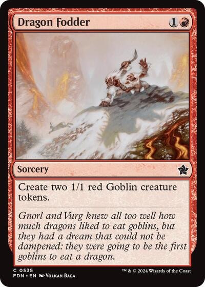 Dragon Fodder (FDN) #535 Common (Lightly Played) Foundations Magic: The Gathering: 2024