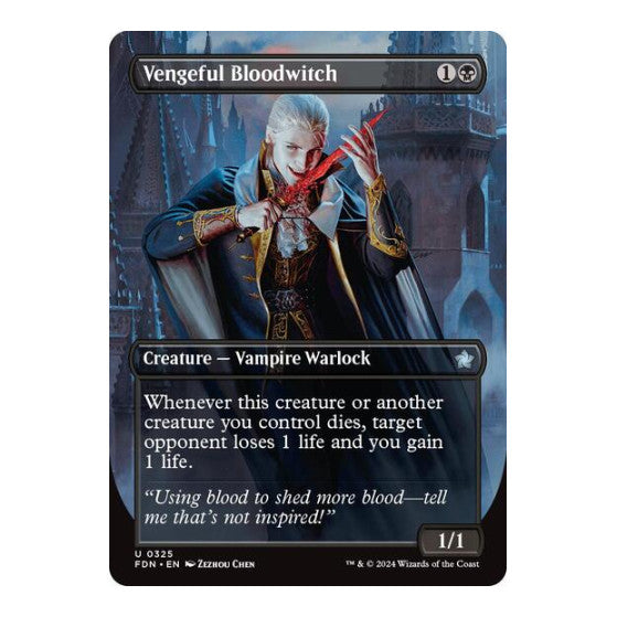 Vengeful Bloodwitch Borderless (FDN) #325 Uncommon (Lightly Played) Foundations Magic: The Gathering: 2024