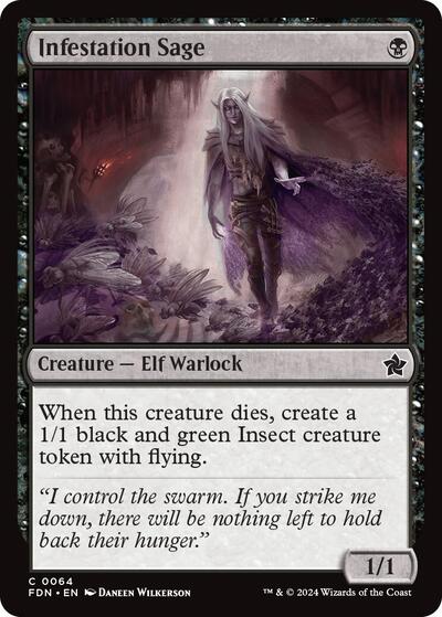 2024 Magic: Foundations (FDN) - Infestation Sage (#64, Common)