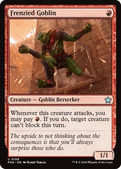 Frenzied Goblin (FDN) #199 Uncommon (Lightly Played) Foundations Magic: The Gathering: 2024
