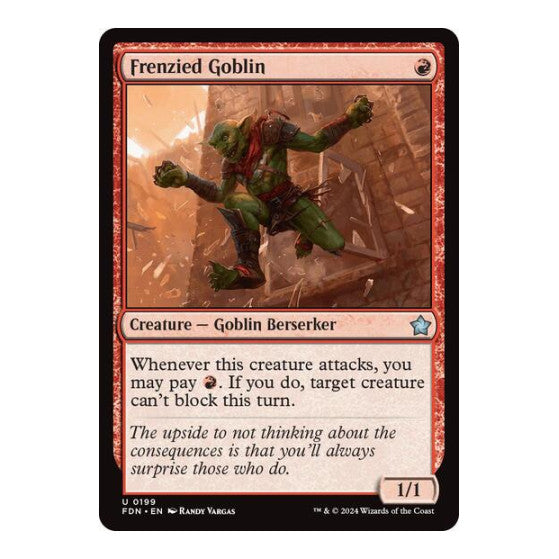 Frenzied Goblin (FDN) #199 Uncommon (Lightly Played) Foundations Magic: The Gathering: 2024