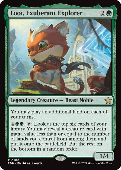 Loot Exuberant Explorer (FDN) #106 Rare (Near Mint) Foundations Magic: The Gathering: 2024