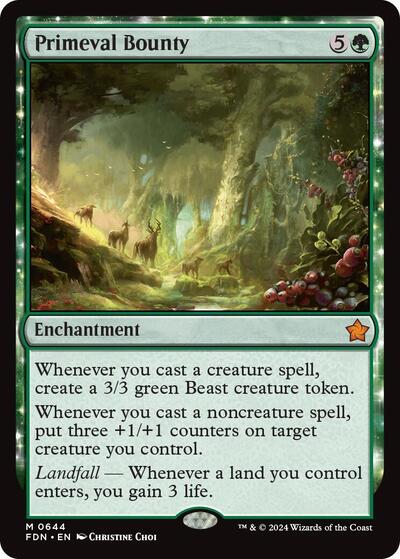 Primeval Bounty (FDN) #644 Mythic Rare (Near Mint) Foundations Magic: 2024