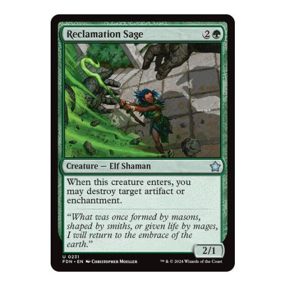 Reclamation Sage (FDN) #231 Uncommon (Lightly Played) Foundations Magic: The Gathering: 2024