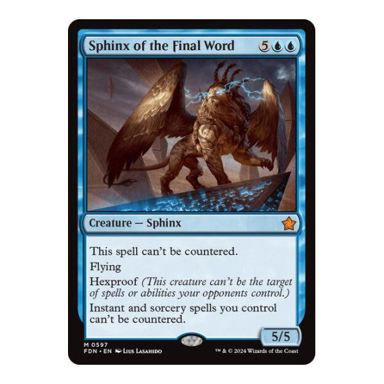 Sphinx of the Final Word 0597 (FDN) #597 Mythic Rare (Lightly Played) Foundations Magic: The Gathering: 2024
