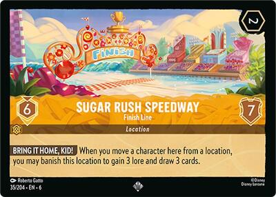 Sugar Rush Speedway Finish Line (6) #35/204 Super Rare (Cold Foil Near Mint) Azurite Sea Lorcana TCG: 2024