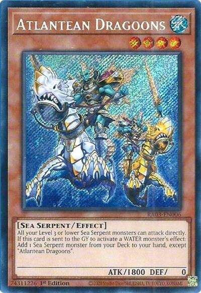 Atlantean Dragoons Secret Rare (RA03) #RA03-EN006 Secret Rare (1st Edition Near Mint) Quarter Century Bonanza YuGiOh: 2024
