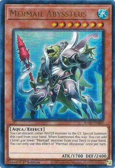 Mermail Abyssteus UR (RA03) #RA03-EN007 Ultra Rare (1st Edition Near Mint) Quarter Century Bonanza YuGiOh: 2024