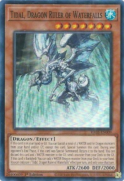 Tidal Dragon Ruler of Waterfalls (RA03) #RA03-EN009 Super Rare (1st Edition Near Mint) Quarter Century Bonanza YuGiOh: 2024