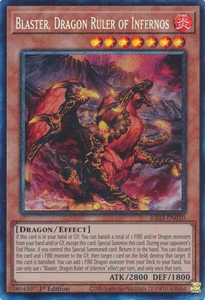 Blaster Dragon Ruler of Infernos PCR (RA03) #RA03-EN010 Prismatic Collector's Rare (1st Edition Near Mint) Quarter Century Bonanza YuGiOh: 2024