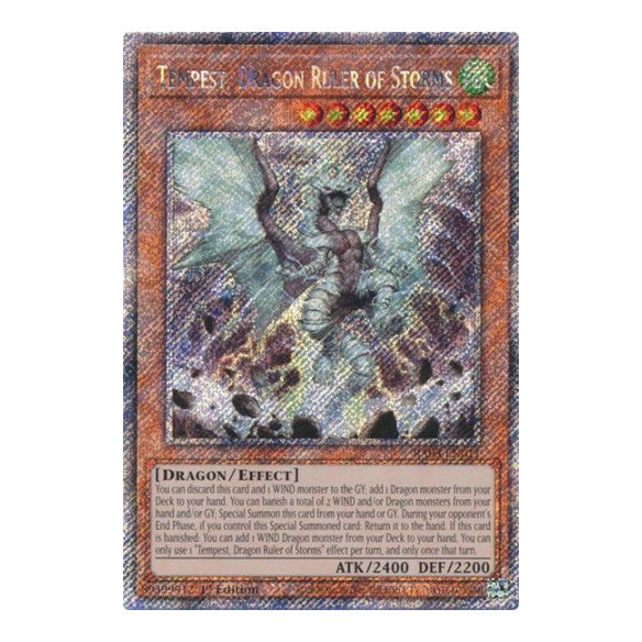 Tempest, Dragon Ruler of Storms (Platinum Secret Rare) (RA03) #RA03-EN011 Platinum Secret Rare (1st Edition Near Mint) Quarter Century Bonanza YuGiOh: 2024