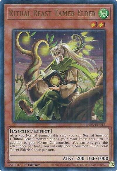 Ritual Beast Tamer Elder UR (RA03) #RA03-EN012 Ultra Rare (1st Edition Near Mint) Quarter Century Bonanza YuGiOh: 2024