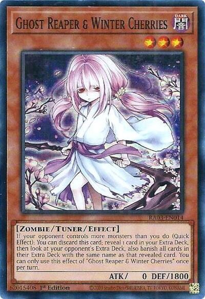 Ghost Reaper and Winter Cherries Alternate Art (RA03) #RA03-EN014 Super Rare (1st Edition Lightly Played) Quarter Century Bonanza YuGiOh: 2024