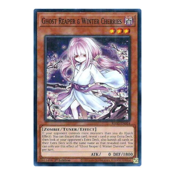 Ghost Reaper & Winter Cherries (Alternate Art) (RA03) #RA03-EN014 Super Rare (1st Edition Lightly Played) Quarter Century Bonanza YuGiOh: 2024