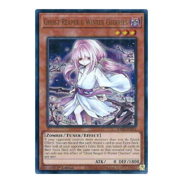 Ghost Reaper & Winter Cherries (Alternate Art) (UR) (RA03) #RA03-EN014 Ultra Rare (1st Edition Near Mint) Quarter Century Bonanza YuGiOh: 2024