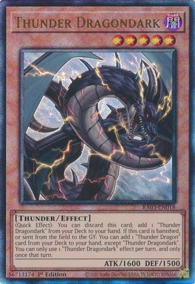Thunder Dragondark PUR (RA03) #RA03-EN018 Prismatic Ultimate Rare (1st Edition Near Mint) Quarter Century Bonanza YuGiOh: 2024