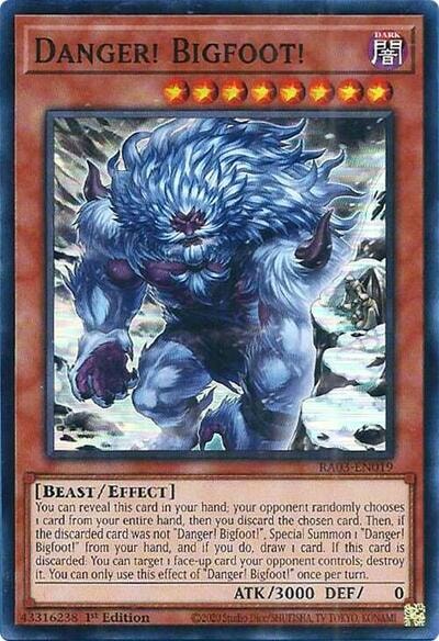 Danger Bigfoot Alternate Art (RA03) #RA03-EN019 Super Rare (1st Edition Near Mint) Quarter Century Bonanza YuGiOh: 2024