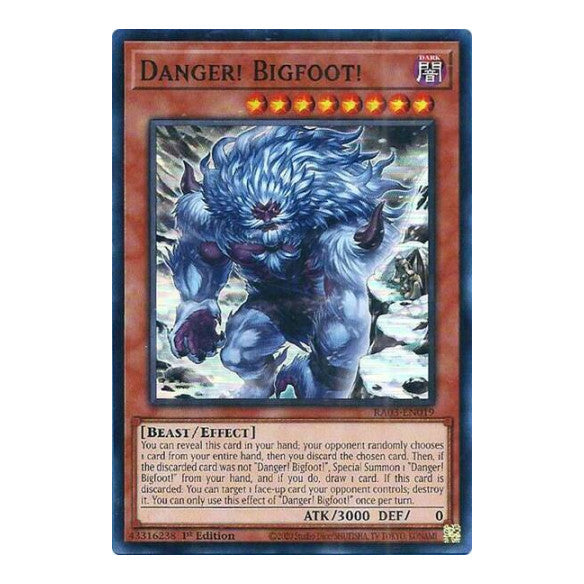 Danger! Bigfoot! (Alternate Art) (RA03) #RA03-EN019 Super Rare (1st Edition Near Mint) Quarter Century Bonanza YuGiOh: 2024