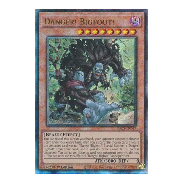 Danger! Bigfoot! (PUR) (RA03) #RA03-EN019 Prismatic Ultimate Rare (1st Edition Near Mint) Quarter Century Bonanza YuGiOh: 2024