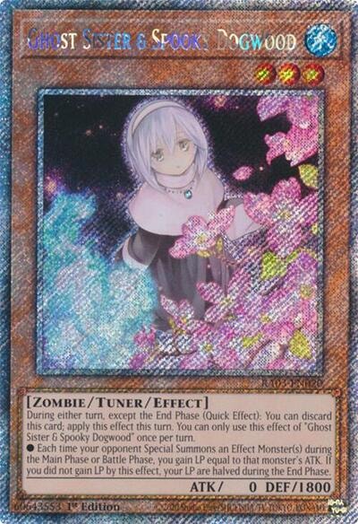 Ghost Sister and Spooky Dogwood Alternate Art Platinum Secret Rare (RA03) #RA03-EN020 Platinum Secret Rare (1st Edition Near Mint) Quarter Century Bonanza YuGiOh: 2024